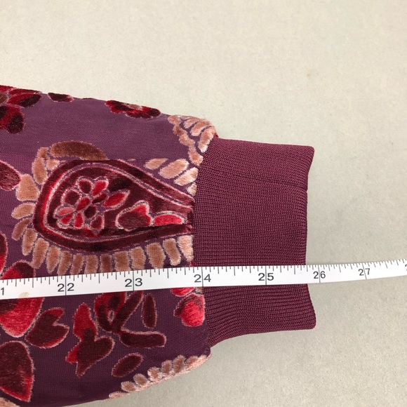 KAS Paisley Ashlyn Velvet Burnout Bomber Jacket XS - Picture 8 of 8